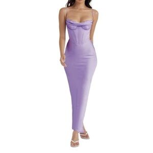 House of CB Purple Charmaine Corset Dress Maxi